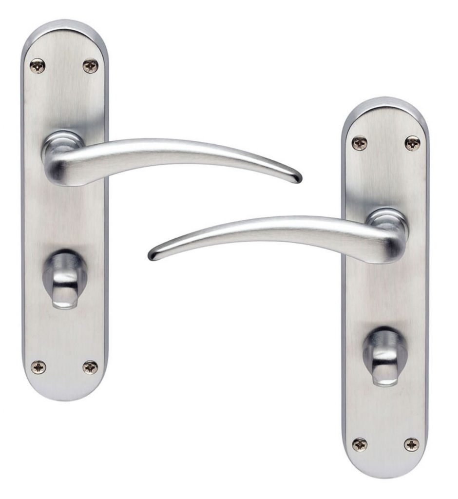 Salo Satin Nickel Lever Bathroom Door Handles 185mm Long - Direct ...