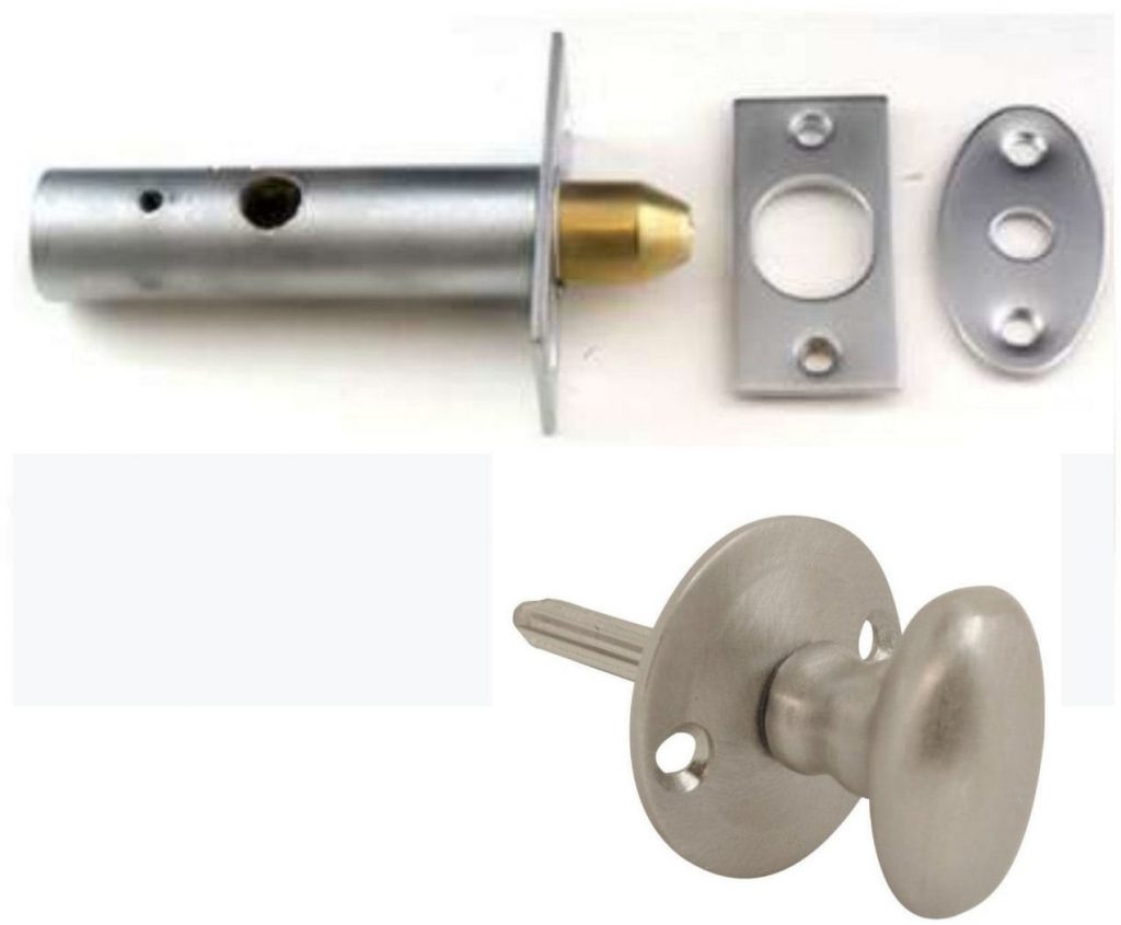 Satin Chrome Oval Thumb turn with 60mm Mortice Doorbolt Set Direct