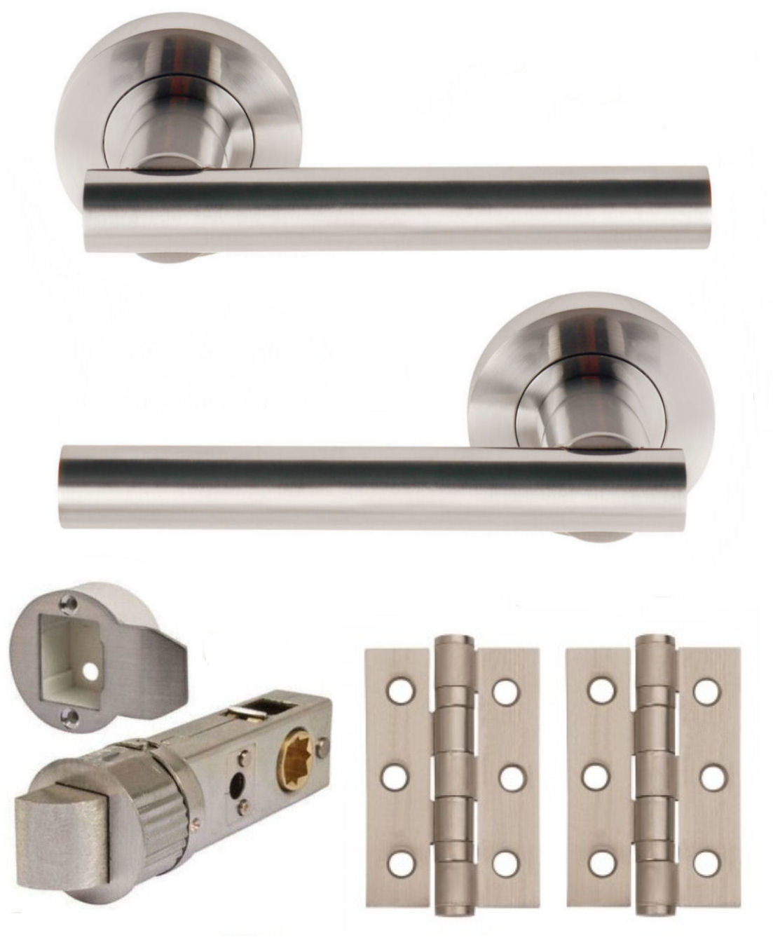 Sultan Lever Door Handle on Round Concealed Rose Satin Chrome 3689