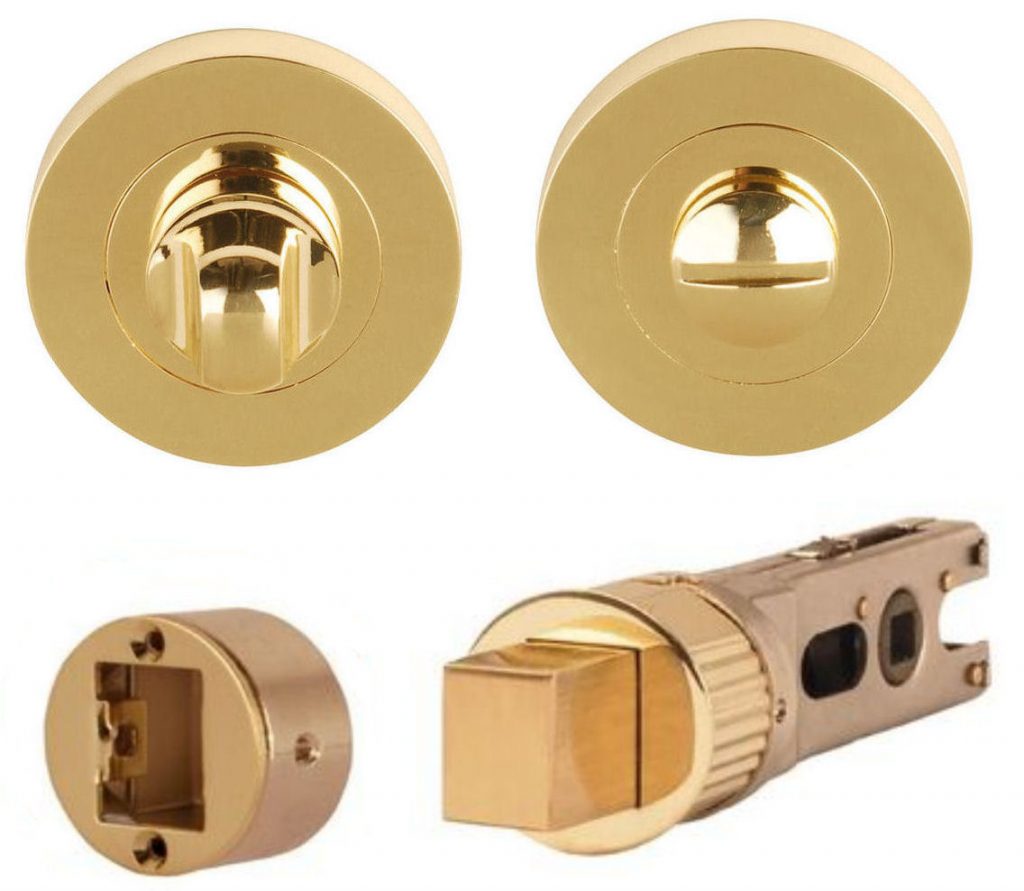 Polished Brass Bathroom Thumb Turn & Release +75mm Smartbolt Toilet ...