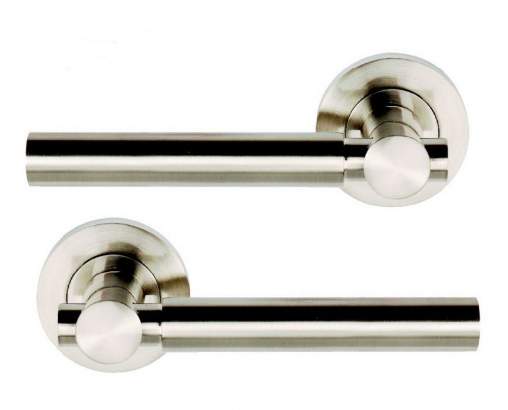 ASTRO Satin Nickel Lever on 52mm Rose Door Handles ARC Passage Levers