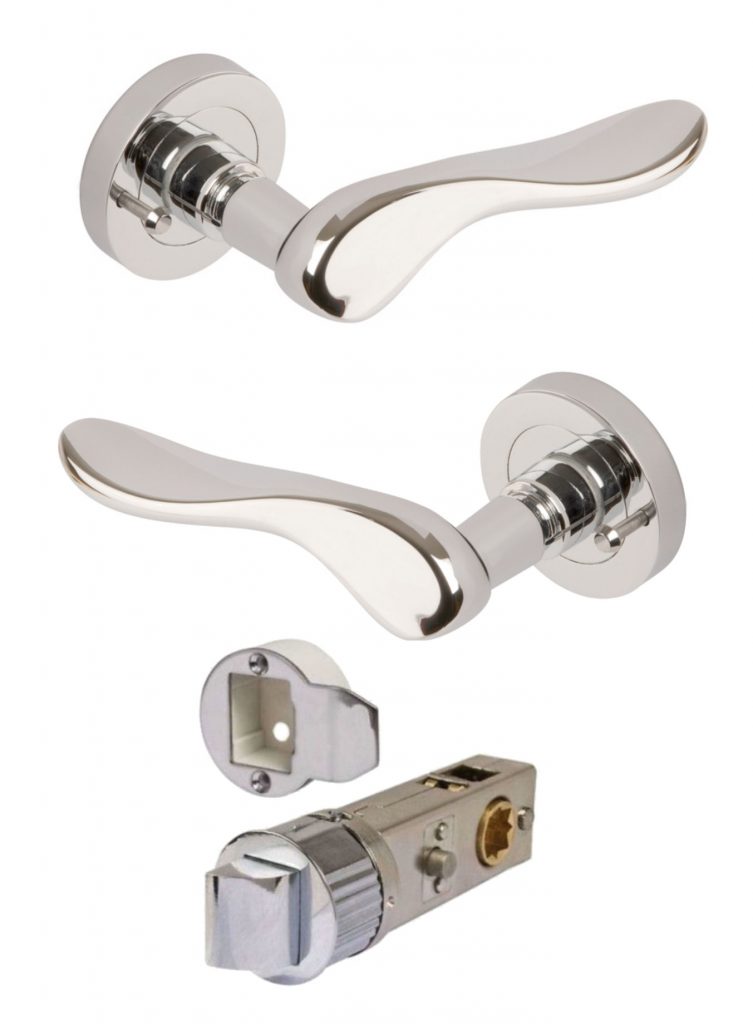 PEGASUS Polished Chrome 52mm Lever on Round Rose Door Handles Push