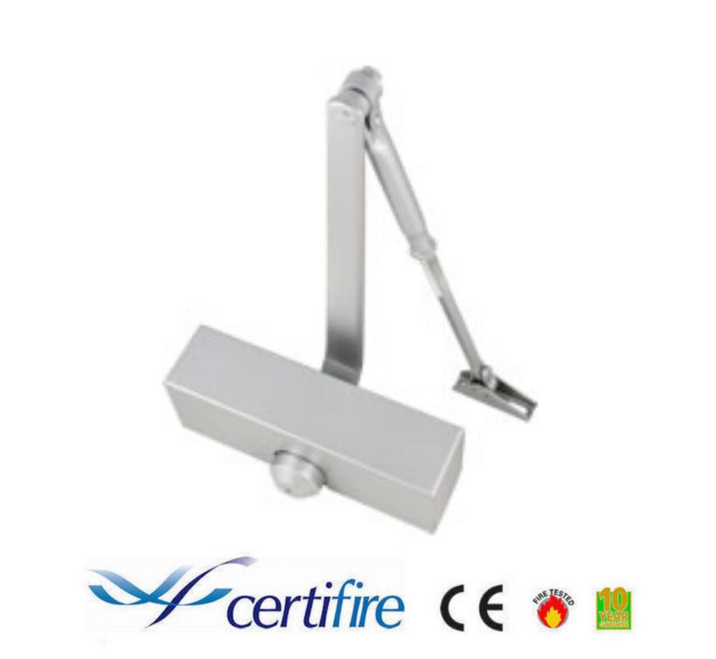 Eclipse Adjustable Overhead Door Closer Steel Power Size 3 with Brass Cover Direct Hardware UK