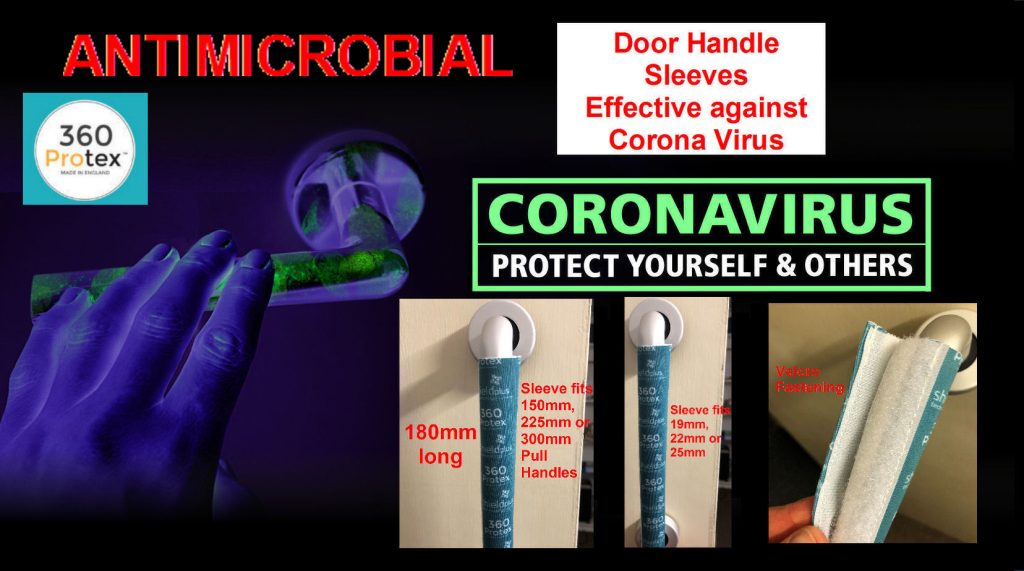 Door Handle Sleeve Covers/Protectors Antimicrobial/Antibacterial Germ